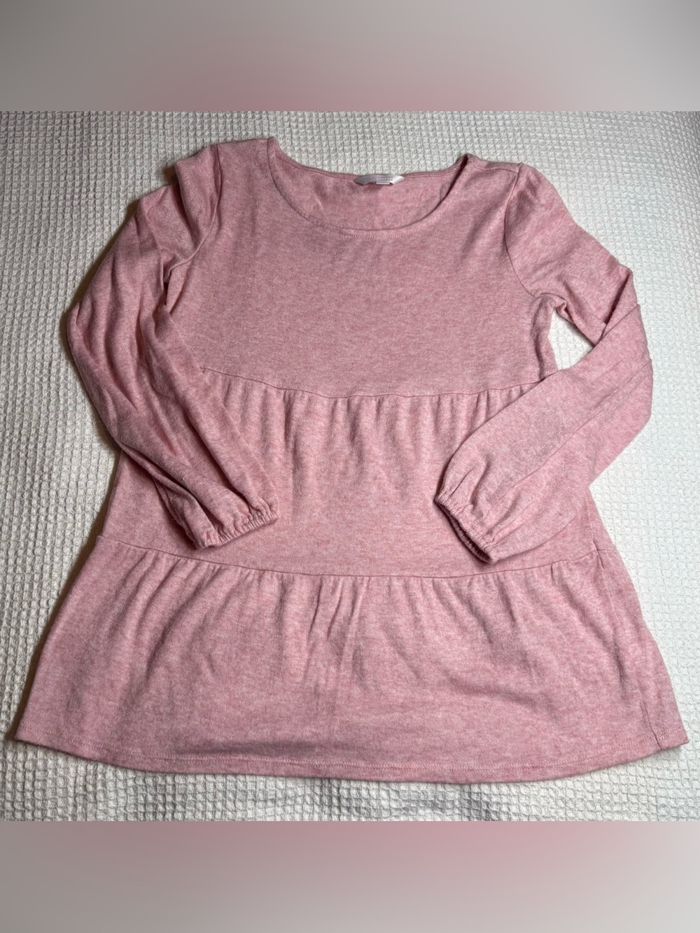 LC Lauren Conrad Dusty Rose Long-Sleeve Tiered Tunic